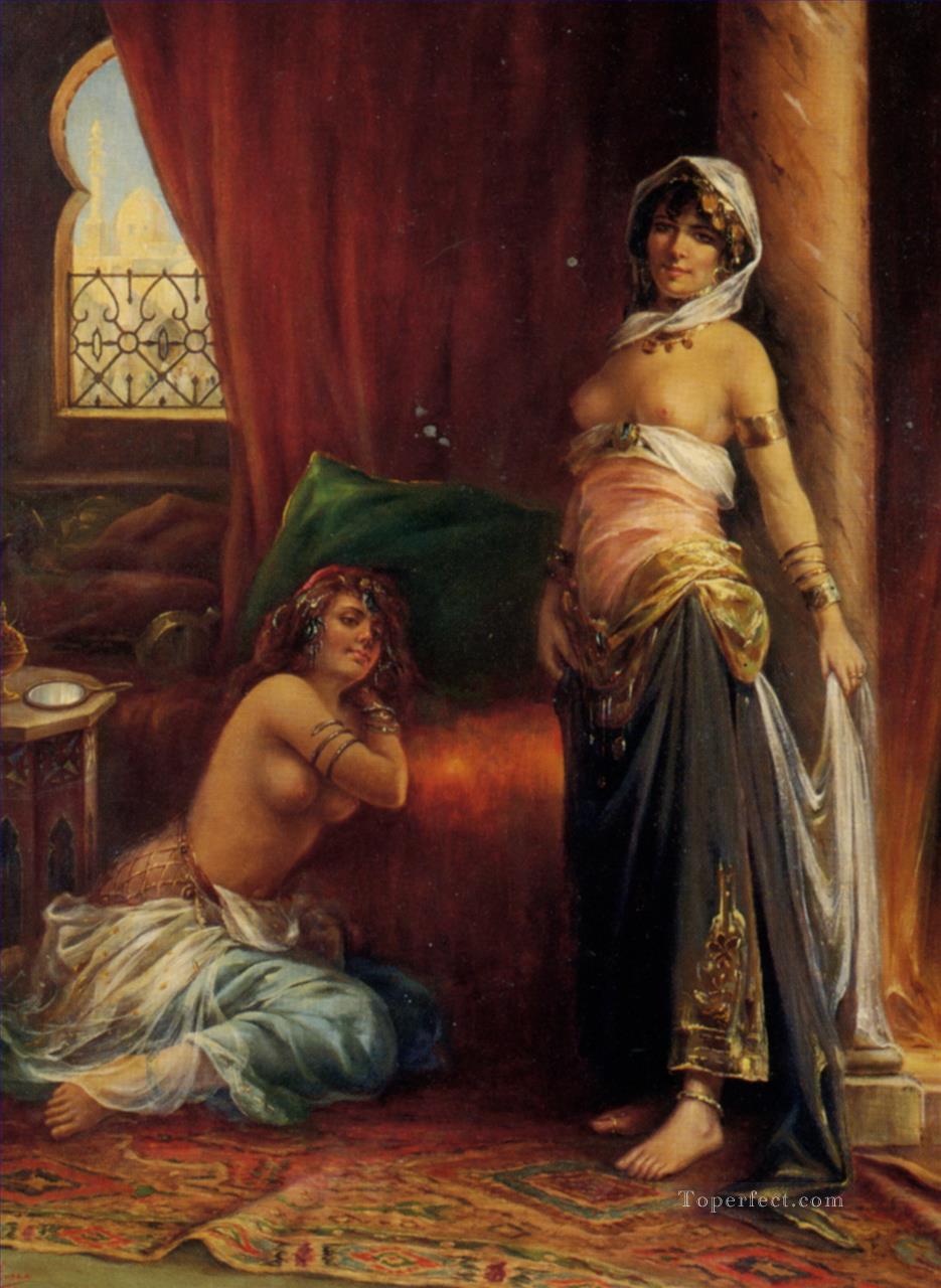 Dos bellezas del harén Adrien Henri Tanoux Desnudo clásico Pintura al óleo